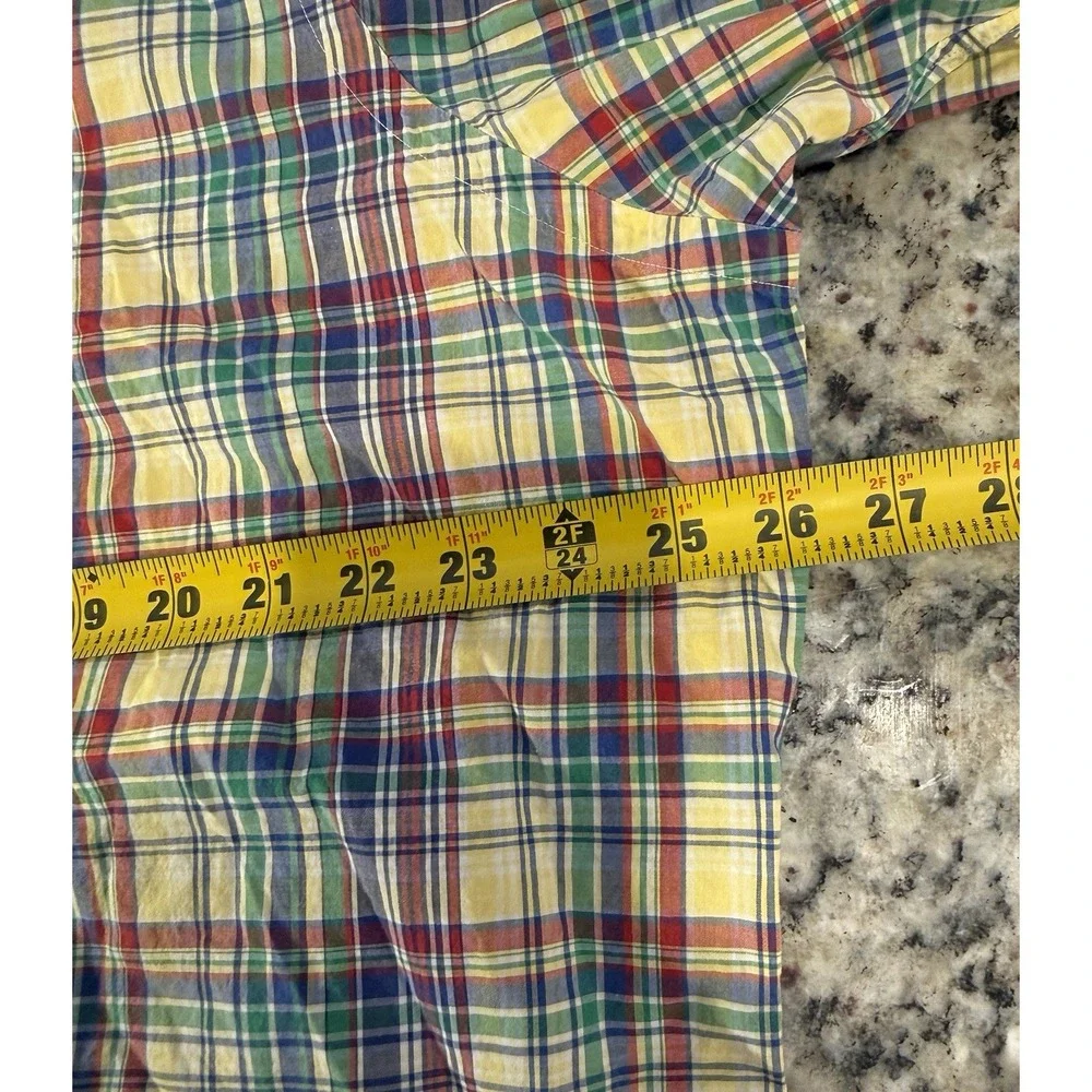 Polo Ralph Lauren Shirt XL Classic Fit Short Sleeve Plaid Madras Colorful Pony